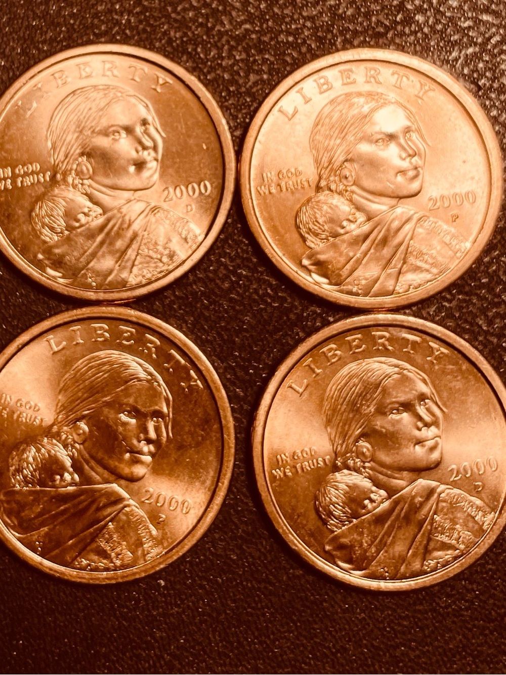 2000 Sacagawea Dollar Coins/Set of Four uncirculated.
